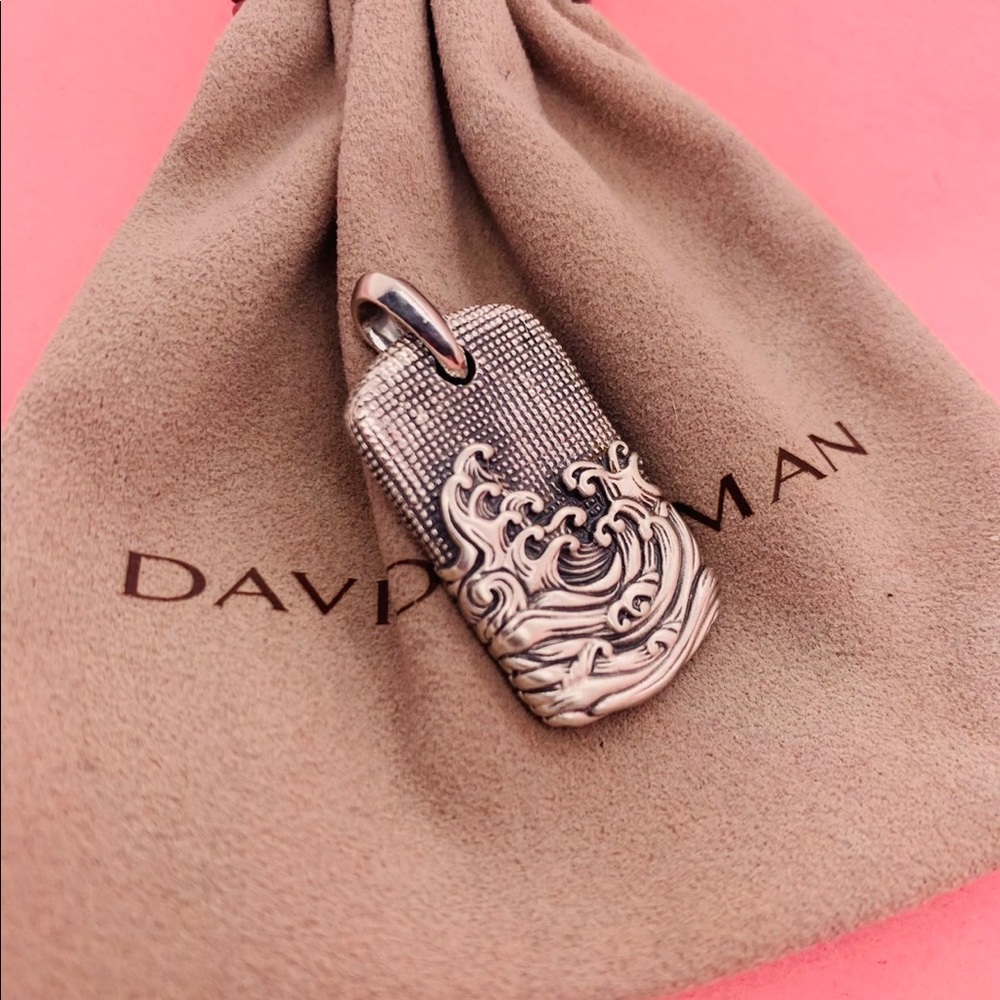 🤍David Yurman Wave Dog Tag Amulet Pendant🤍